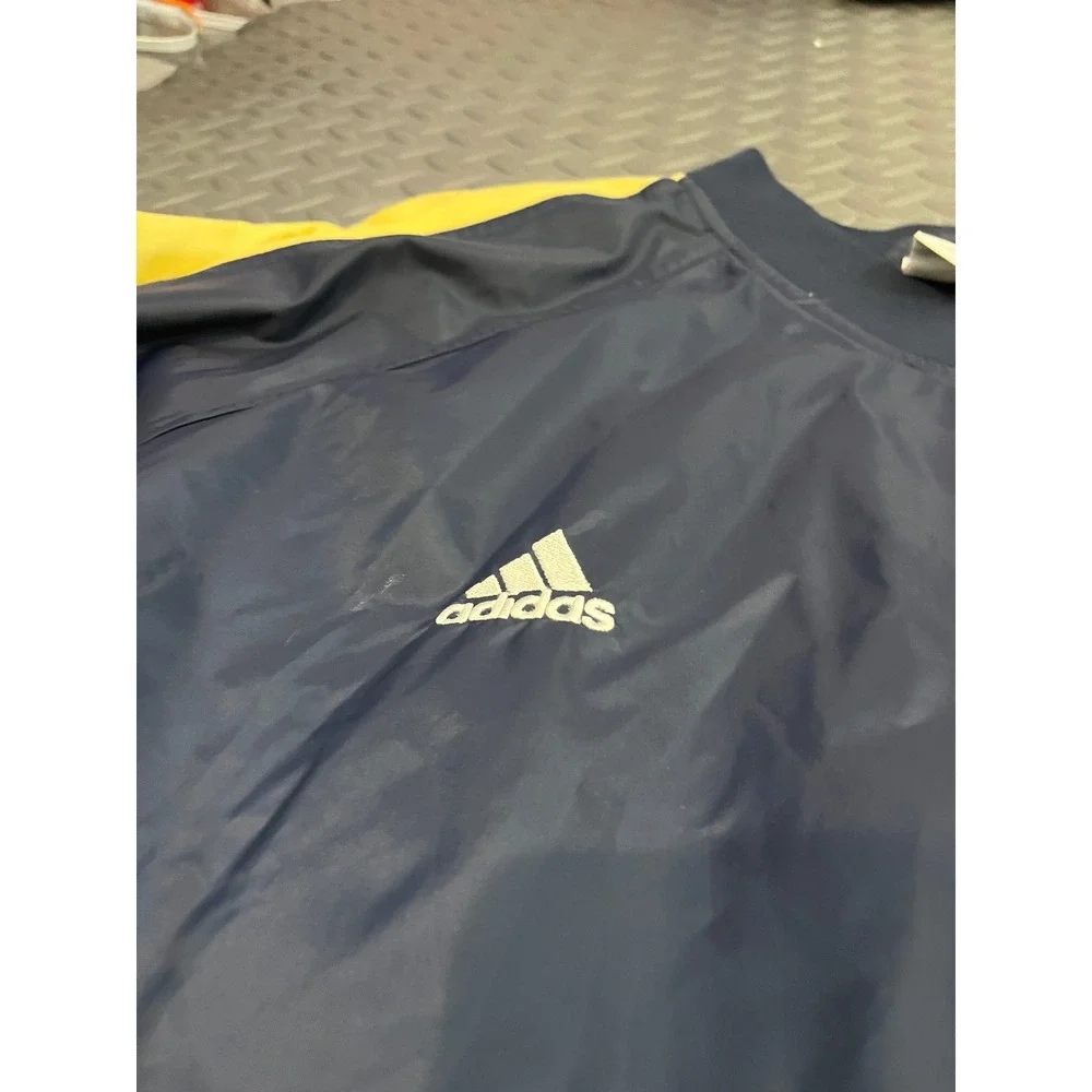 Adidas Windbreaker Mens L Navy Notre Dame Fighting Irish Pullover V-Neck Jacket